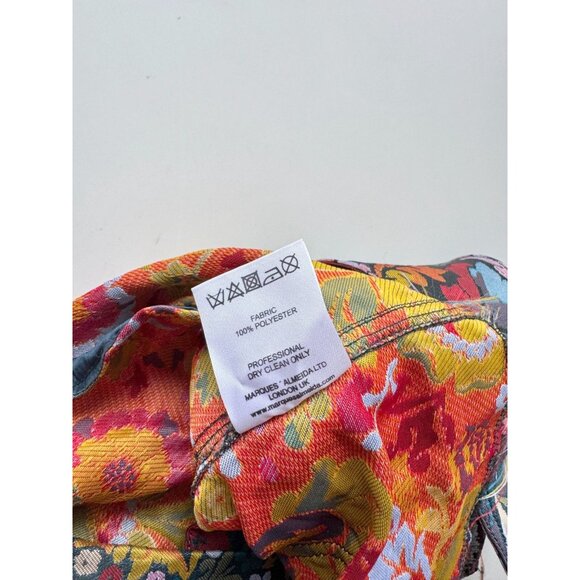 MARQUES ALMEIDA Floral Brocade Belted Asymmetrical Ultra Mini Skirt, Size 8 - Picture 15 of 16